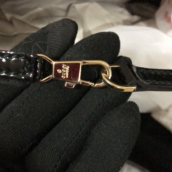 GUCCI ABBEY BLACK PATENT LEATHER - Picture 14 of 15